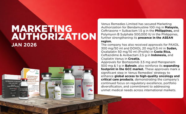 Venus Remedies Gets New Market Breakthroughs, Including its First Generic Entry in Indonesia